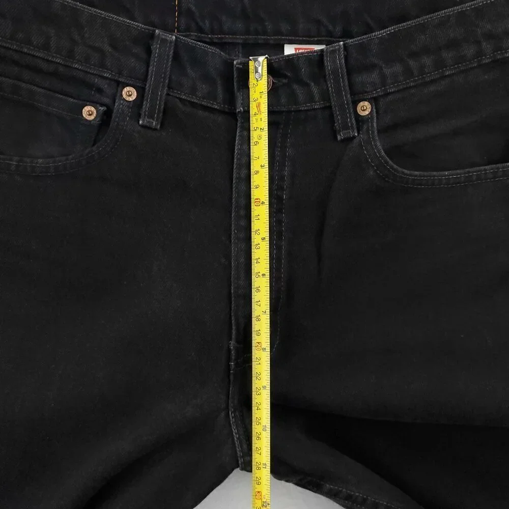 Levi's 550 Vintage Jeans 90s Relaxed Fit Batwing USA Black Denim Men's 34x34